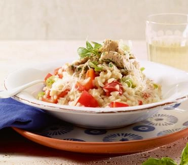 2016-07 peperonirisotto mit gebratenen pouletstreifen